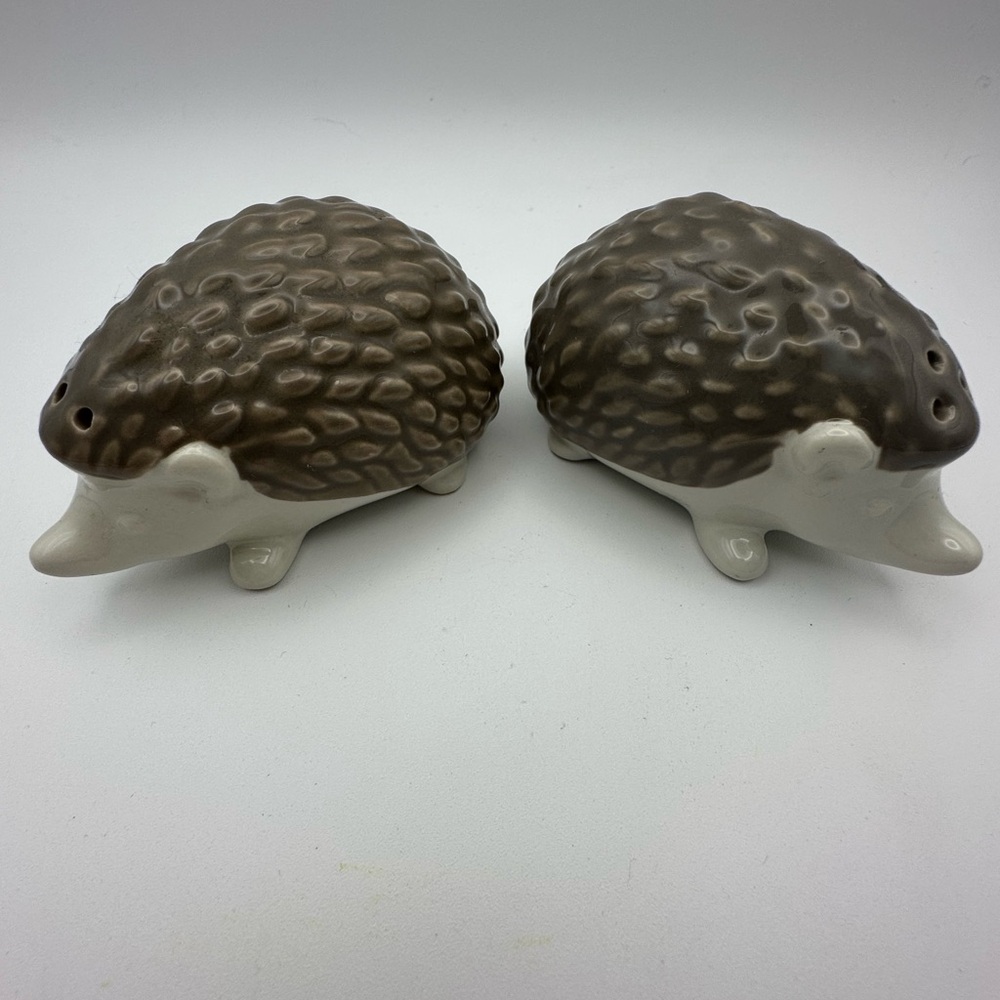 Gray Ceramic Hedgehog Salt and Pepper Shakers - Picture 5 of 6
